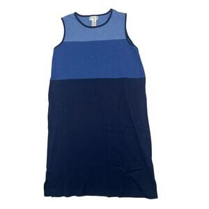 VTG Jones New York Blue Colorblock Casual Shift  Dress sz M Phoebe Buffay